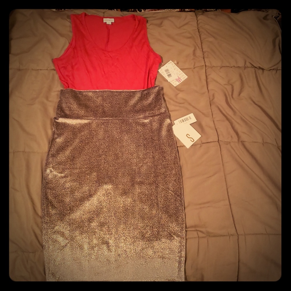 BNWT Great Holiday Outfit LuLaRoe Tank + Cassie